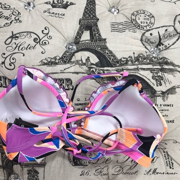 COPY - Salt+Cove Juniors' Kaleid. Smocked Bikini TOP - Picture 5 of 7